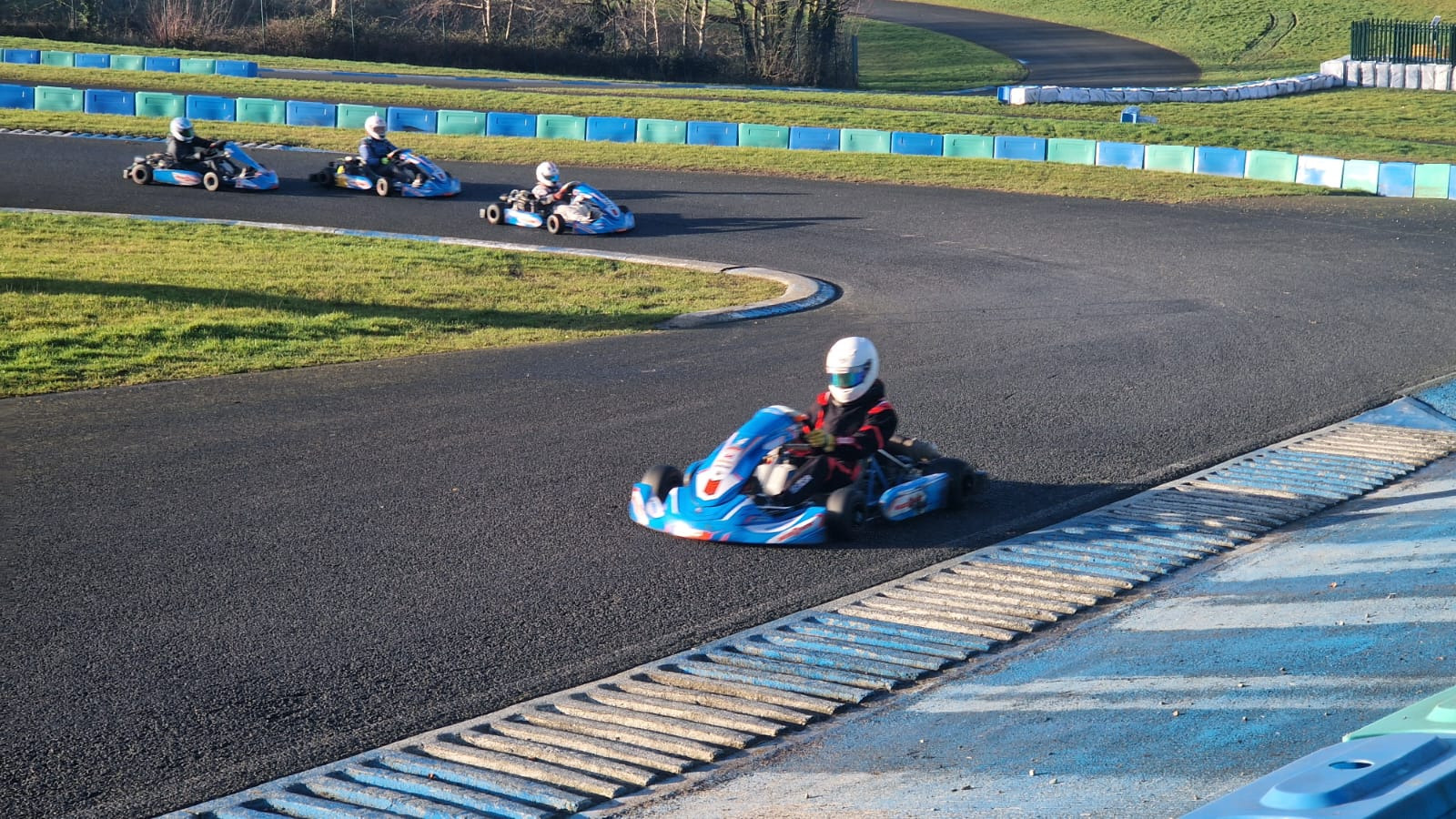 Pierre Carnet leading the pack at an Irish circuit